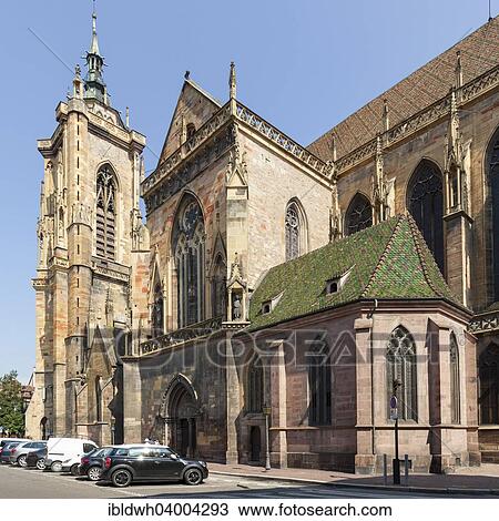 Stock Image - "Collegiate Church of St. Martin, Martin Cathedral, Colmar, Alsace, France, Europe". Fotosearch