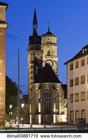 Stock Photo - "Collegiate Church, Stuttgart, Baden-Wurttemberg, Germany, Europe". Fotosearch