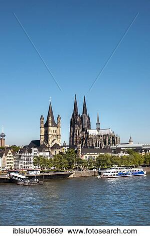"Cologne Cathedral and Great St. Martin Church, historic centre, Rhine, Cologne, North Rhine-Westphalia, Germany, Europe" View Large Photo Image Stock Photo - "Cologne Cathedral and Great St. Martin Church, historic centre, Rhine, Cologne, North Rhine-Westphalia, Germany, Europe". Fotosearch