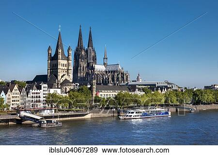 "Cologne Cathedral and Great St. Martin Church, historic centre, Cologne, North Rhine-Westphalia, Germany, Europe" View Large Photo Image Stock Photo - "Cologne Cathedral and Great St. Martin Church, historic centre, Cologne, North Rhine-Westphalia, Germany, Europe". Fotosearch
