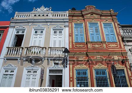 Stock Image - "Colonial architecture in the Pelourinho, Salvador da Bahia, Brazil, South America". Fotosearch