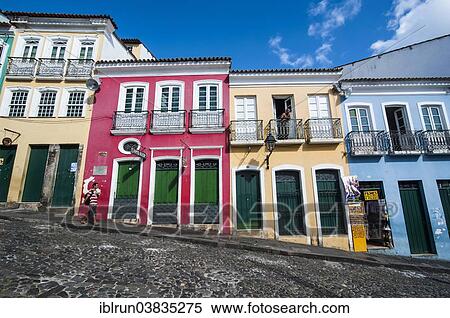 Stock Photography - "Colonial architecture in the Pelourinho, Salvador da Bahia, Brazil, South America". Fotosearch