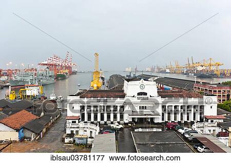"Colonial port building, the modern container port at the back, Colombo, Sri Lanka, Asia" View Large Photo Image Stock Photo - "Colonial port building, the modern container port at the back, Colombo, Sri Lanka, Asia". Fotosearch