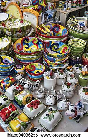 "Colorful earthenware dishes, Auer Dult, Munich, Upper Bavaria, Bavaria, Germany, Europe" View Large Photo Image Stock Photography - "Colorful earthenware dishes, Auer Dult, Munich, Upper Bavaria, Bavaria, Germany, Europe". Fotosearch