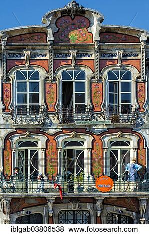 Stock Photo - "Colorful facade, Aveiro, Centro region, Portugal, Europe". Fotosearch