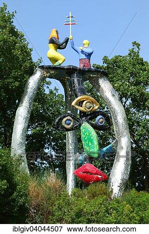 "Colorful sculpture in the Giardino dei Tarocchi or Garden of the Tarot, by Niki de Saint Phalle and Jean Tinguely in Capalbio, Province of Grosseto, Tuscany, Italy, Europe" View Large Photo Image Stock Photo - "Colorful sculpture in the Giardino dei Tarocchi or Garden of the Tarot, by Niki de Saint Phalle and Jean Tinguely in Capalbio, Province of Grosseto, Tuscany, Italy, Europe". Fotosearch