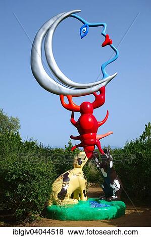 Stock Photo - "Colorful sculpture in the Giardino dei Tarocchi or Garden of the Tarot, by Niki de Saint Phalle and Jean Tinguely in Capalbio, Province of Grosseto, Tuscany, Italy, Europe". Fotosearch