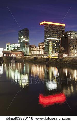 "Colorium building at Media Harbour, Dusseldorf, North Rhine-Westphalia, Germany, Europe" View Large Photo Image Stock Photograph - "Colorium building at Media Harbour, Dusseldorf, North Rhine-Westphalia, Germany, Europe". Fotosearch