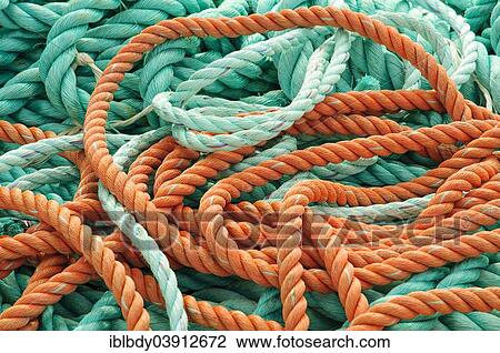 Stock Image - "Coloured ropes, Norway, Europe". Fotosearch