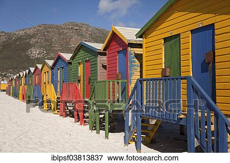 Colourful Beach Houses In Muizenberg Cape Town Western South Africa Stock Photo Colourful Beach Houses In Muizenberg Cape Town Western South Africa Stock Photo