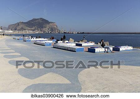 "Colourful benches by the sea, Foro Italico promenade, Palermo, Sicily, Italy, Europe" View Large Photo Image Stock Photograph - "Colourful benches by the sea, Foro Italico promenade, Palermo, Sicily, Italy, Europe". Fotosearch