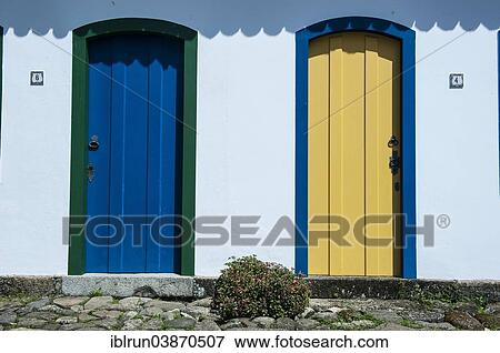 "Colourful doors, Paraty, Rio de Janeiro State, Brazil, South America" View Large Photo Image Stock Photo - "Colourful doors, Paraty, Rio de Janeiro State, Brazil, South America". Fotosearch