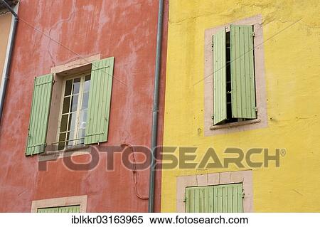 "Colourful facades, Roussillon, Vaucluse, Provence, Region Provence-Alpes-Cote d? ÇÖAzur, France, Europe" View Large Photo Image Stock Photography - "Colourful facades, Roussillon, Vaucluse, Provence, Region Provence-Alpes-Cote d? ÇÖAzur, France, Europe". Fotosearch