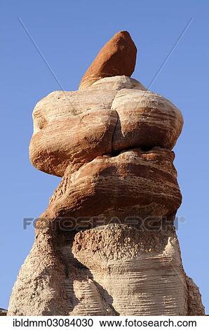 Stock Image - "Colourful Hoodoo, rock pillar, sandstone formations, Blue Canyon, Arizona, United States, North America". Fotosearch