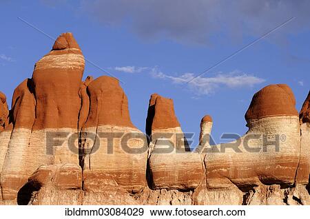 Stock Photo - "Colourful hoodoos, rock pillars, sandstone formations, Blue Canyon, Arizona, United States, North America". Fotosearch