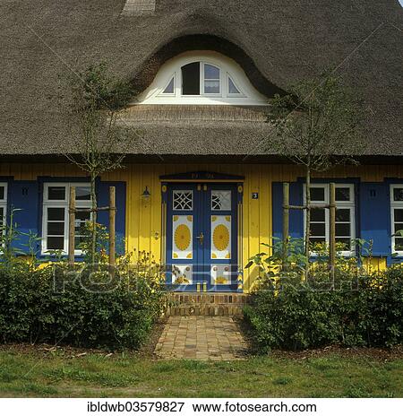 "Colourful house with thatched roof, Wieck auf dem Darss, Mecklenburg-Western Pomerania, Germany, Europe" View Large Photo Image Stock Photo - "Colourful house with thatched roof, Wieck auf dem Darss, Mecklenburg-Western Pomerania, Germany, Europe". Fotosearch