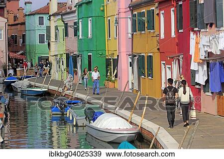 "Colourful houses along island canal, Burano, Venice, Veneto, Italy, Europe" View Large Photo Image Stock Photo - "Colourful houses along island canal, Burano, Venice, Veneto, Italy, Europe". Fotosearch