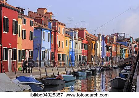 "Colourful houses along island canal, Burano, Venice, Veneto, Italy, Europe" View Large Photo Image Stock Photo - "Colourful houses along island canal, Burano, Venice, Veneto, Italy, Europe". Fotosearch