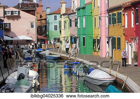 "Colourful houses along island canal, Burano, Venice, Veneto, Italy, Europe" View Large Photo Image Stock Photograph - "Colourful houses along island canal, Burano, Venice, Veneto, Italy, Europe". Fotosearch