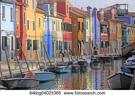 "Colourful houses along island canal, Burano, Venice, Veneto, Italy, Europe" View Large Photo Image Stock Photography - "Colourful houses along island canal, Burano, Venice, Veneto, Italy, Europe". Fotosearch