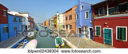 "Colourful houses and canal, Burano island, Venice, Italy, Europe" View Large Photo Image Picture - "Colourful houses and canal, Burano island, Venice, Italy, Europe". Fotosearch