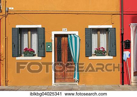 Stock Image - "Colourful houses, Burano, Venice, Veneto, Italy, Europe". Fotosearch