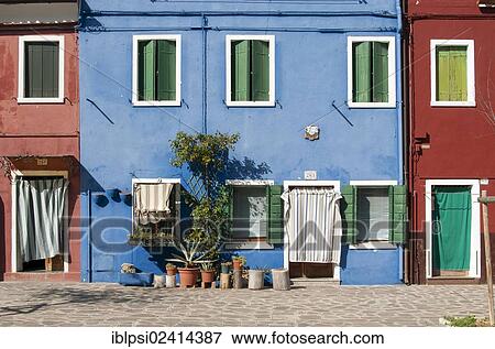 Colourful houses, Burano, Venice, Veneto, Italy, Europe View Large Photo Image Stock Photo - Colourful houses, Burano, Venice, Veneto, Italy, Europe. Fotosearch