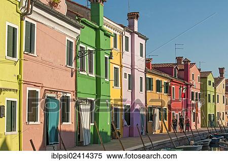 Colourful houses, Fondamenta di Cao Moleca, Burano, Venice, Veneto, Italy, Europe View Large Photo Image Stock Photography - Colourful houses, Fondamenta di Cao Moleca, Burano, Venice, Veneto, Italy, Europe. Fotosearch