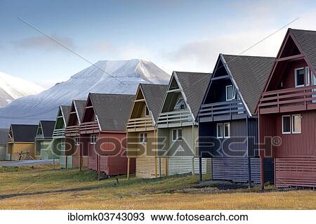 "Colourful houses in front of snow-capped mountains, Longyearbyen, Spitsbergen Island, Svalbard Archipelago, Svalbard and Jan Mayen, Norway, Europe" View Large Photo Image Stock Image - "Colourful houses in front of snow-capped mountains, Longyearbyen, Spitsbergen Island, Svalbard Archipelago, Svalbard and Jan Mayen, Norway, Europe". Fotosearch