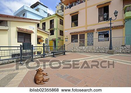 Stock Photo - "Colourful houses in the Las Penas neighbourhood on Cerro Santa Ana, Guayaquil, Ecuador, South America". Fotosearch