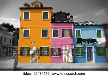 "Colourful houses of Burano, Venice, Italy, Europe" View Large Photo Image Stock Photograph - "Colourful houses of Burano, Venice, Italy, Europe". Fotosearch