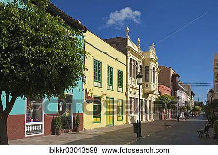 "Colourful houses on Calle Real, San Sebastian, La Gomera, Canary Islands, Spain, Europe" View Large Photo Image Stock Photo - "Colourful houses on Calle Real, San Sebastian, La Gomera, Canary Islands, Spain, Europe". Fotosearch