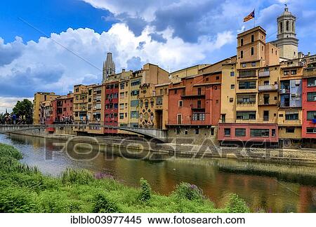"Colourful houses on the Onyar river, Church of San Feliu or Church of Sant Felix at the back, Banyoles, Girona, Catalonia, Spain, Europe" View Large Photo Image Stock Photography - "Colourful houses on the Onyar river, Church of San Feliu or Church of Sant Felix at the back, Banyoles, Girona, Catalonia, Spain, Europe". Fotosearch