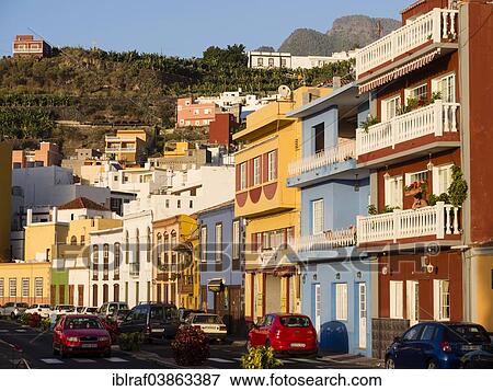 "Colourful houses, Tazacorte, La Palma, Canary Islands, Spain, Europe" View Large Photo Image Stock Photo - "Colourful houses, Tazacorte, La Palma, Canary Islands, Spain, Europe". Fotosearch