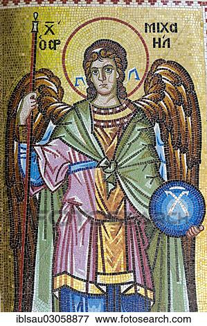 "Colourful mosaic, Archangel Michael, Greek Orthodox Church of Cyprus, Kykkos-Kloster, Troodos-Gebirge, Republik Zypern, Cyprus, Europe" View Large Photo Image Stock Photo - "Colourful mosaic, Archangel Michael, Greek Orthodox Church of Cyprus, Kykkos-Kloster, Troodos-Gebirge, Republik Zypern, Cyprus, Europe". Fotosearch