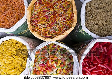 "Colourful pasta at a market stall, Mysore, Karnataka, India, Asia" View Large Photo Image Stock Photo - "Colourful pasta at a market stall, Mysore, Karnataka, India, Asia". Fotosearch