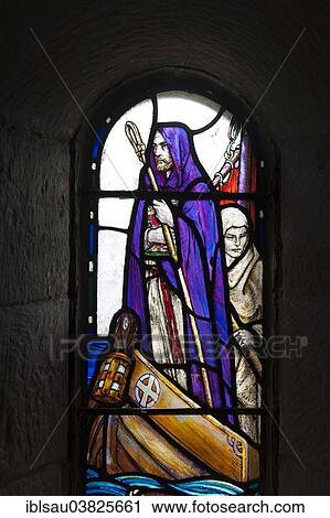 "Colourful stained glass window, Saint Columba of Iona, Irish monk and missionary in Scotland, St. Margaret's Chapel, Edinburgh Castle, Edinburgh, Scotland, United Kingdom, Europe" View Large Photo Image Stock Image - "Colourful stained glass window, Saint Columba of Iona, Irish monk and missionary in Scotland, St. Margaret's Chapel, Edinburgh Castle, Edinburgh, Scotland, United Kingdom, Europe". Fotosearch