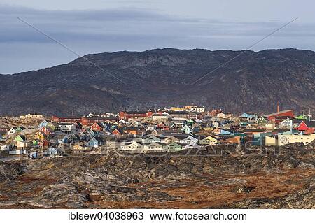 "Colourful timber houses, Ilulissat, Greenland, North America" View Large Photo Image Stock Image - "Colourful timber houses, Ilulissat, Greenland, North America". Fotosearch