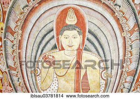"Colourful wall painting, fresco, ornate Buddha, gesture of discussion and Buddhist teaching, Vitarka Mudra, Maharaja-Iena cave, Buddhist cave temple of Dambulla, Golden Temple of Dambulla, Central Province, Sri Lanka, Asia" View Large Photo Image Picture - "Colourful wall painting, fresco, ornate Buddha, gesture of discussion and Buddhist teaching, Vitarka Mudra, Maharaja-Iena cave, Buddhist cave temple of Dambulla, Golden Temple of Dambulla, Central Province, Sri Lanka, Asia". Fotosearch
