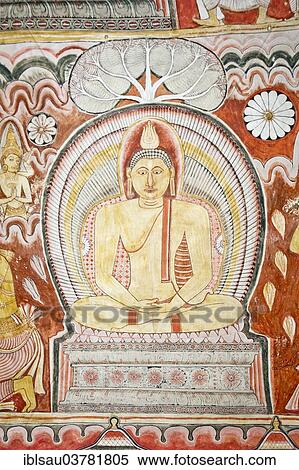 "Colourful wall painting, fresco, Buddha meditating, Dhyana Mudra, Maharaja-Iena cave, Buddhist cave temple of Dambulla, Golden Temple of Dambulla, Central Province, Sri Lanka, Asia" View Large Photo Image Stock Photography - "Colourful wall painting, fresco, Buddha meditating, Dhyana Mudra, Maharaja-Iena cave, Buddhist cave temple of Dambulla, Golden Temple of Dambulla, Central Province, Sri Lanka, Asia". Fotosearch