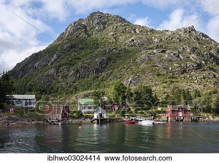 "Colourful wooden houses on the shore with a jetty, rocky mountain at back, Svartsundet, Vestfjord, Lofoten, Nordland, Northern Norway, Norway, Europe" View Large Photo Image Picture - "Colourful wooden houses on the shore with a jetty, rocky mountain at back, Svartsundet, Vestfjord, Lofoten, Nordland, Northern Norway, Norway, Europe". Fotosearch