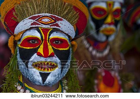 "Colourfully decorated and painted men celebrating the traditional Sing Sing in the highlands, Enga, Highlands, Papua New Guinea, Oceania" View Large Photo Image Stock Image - "Colourfully decorated and painted men celebrating the traditional Sing Sing in the highlands, Enga, Highlands, Papua New Guinea, Oceania". Fotosearch