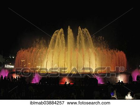 "Colourfully illuminated fountains, Font Magica de Montjuic, Magic Fountain of Montjuic at night, Barcelona, ​​Catalonia, Spain, Europe" View Large Photo Image Stock Photo - "Colourfully illuminated fountains, Font Magica de Montjuic, Magic Fountain of Montjuic at night, Barcelona, ​​Catalonia, Spain, Europe". Fotosearch