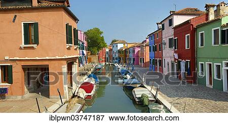 "Colourfully painted houses, canal, Burano, Venice, Veneto Region, Italy, Europe" View Large Photo Image Stock Photo - "Colourfully painted houses, canal, Burano, Venice, Veneto Region, Italy, Europe". Fotosearch