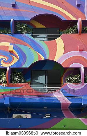 "Colourfully painted residential and commercial building with balconies, Chiang Mai, Chiang Mai Province, Thailand, Asia" View Large Photo Image Stock Image - "Colourfully painted residential and commercial building with balconies, Chiang Mai, Chiang Mai Province, Thailand, Asia". Fotosearch