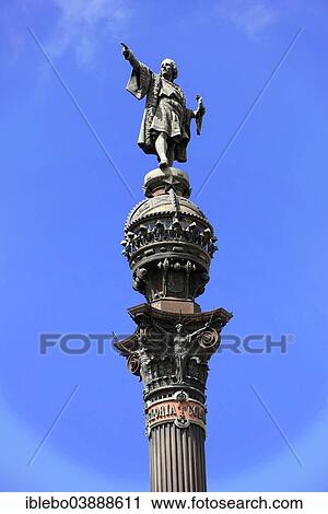 Stock Image - "Columbus Monument, Monument a Colom, Barcelona, â€‹â€‹Catalonia, Spain, Europe". Fotosearch