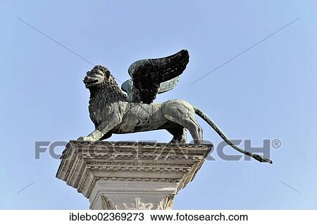 "Column, capital with the winged lion of St. Mark, the patron saint of Venice, Piazzetta San Marco, St. Mark's Square, Venice, Italy, Europe" View Large Photo Image Stock Image - "Column, capital with the winged lion of St. Mark, the patron saint of Venice, Piazzetta San Marco, St. Mark's Square, Venice, Italy, Europe". Fotosearch