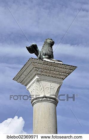 "Column, capital with the winged lion of San Marco, the patron saint of Venice, Piazzetta San Marco square, St. Mark's Square, Venice, Italy, Europe" View Large Photo Image Stock Image - "Column, capital with the winged lion of San Marco, the patron saint of Venice, Piazzetta San Marco square, St. Mark's Square, Venice, Italy, Europe". Fotosearch