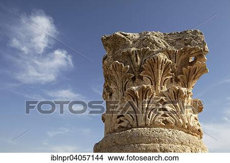 "Column head, ancient Roman city of Jerash, part of the Decapolis, Jerash, Jerash Governorate, Jordan, Asia" View Large Photo Image Picture - "Column head, ancient Roman city of Jerash, part of the Decapolis, Jerash, Jerash Governorate, Jordan, Asia". Fotosearch