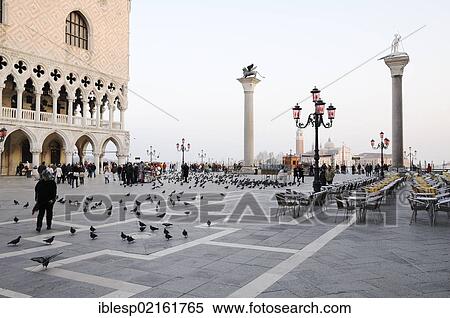 "Column of San Marco with the Lion of St Mark and San Teodoro, Doge's Palace, Palazzo Ducale, Piazzetta San Marco, St Mark's Square, Venice, Venezia, Veneto, Italy, Europe" View Large Photo Image Stock Photography - "Column of San Marco with the Lion of St Mark and San Teodoro, Doge's Palace, Palazzo Ducale, Piazzetta San Marco, St Mark's Square, Venice, Venezia, Veneto, Italy, Europe". Fotosearch